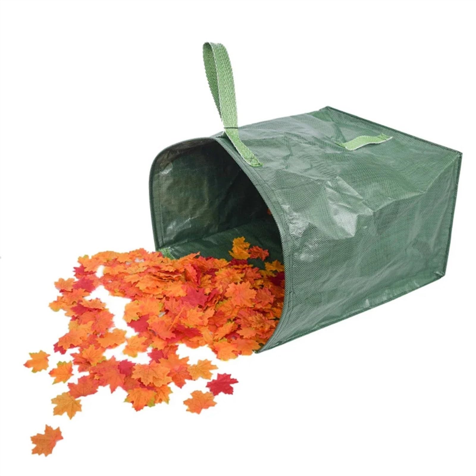 Bolsas de basura de jardín de gran capacidad, bolsas de almacenamiento de hojas verdes resistentes para arena de jardín, contenedor reutilizable de recogida de hojas caducas con integración de