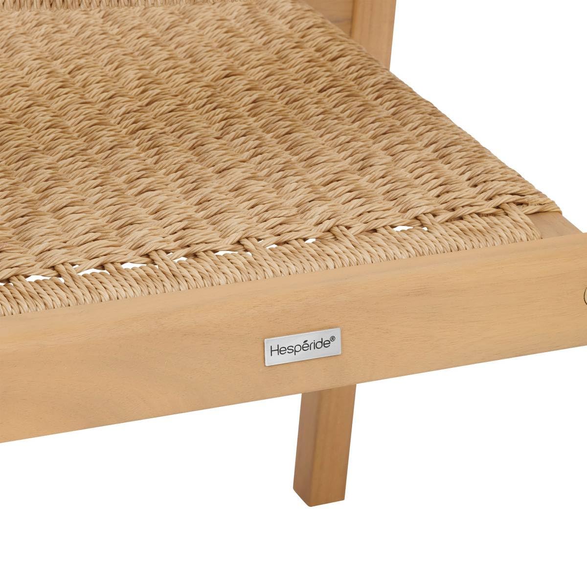 Hespéride - Juego de 2 sillones apilables Temeira Acacia Beige, de Resina sintética trenzada, fáciles de guardar, para jardín, terraza y balcón