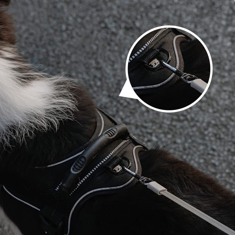Einziehbare Hundeleine, 9,8 Fuß Längen Hunde Rollleine, 360 ° drehbar Abrollleine mit hellem LED-Licht und Hundekotbeutelspender für Haustiere bis 15 kg (Weiß)