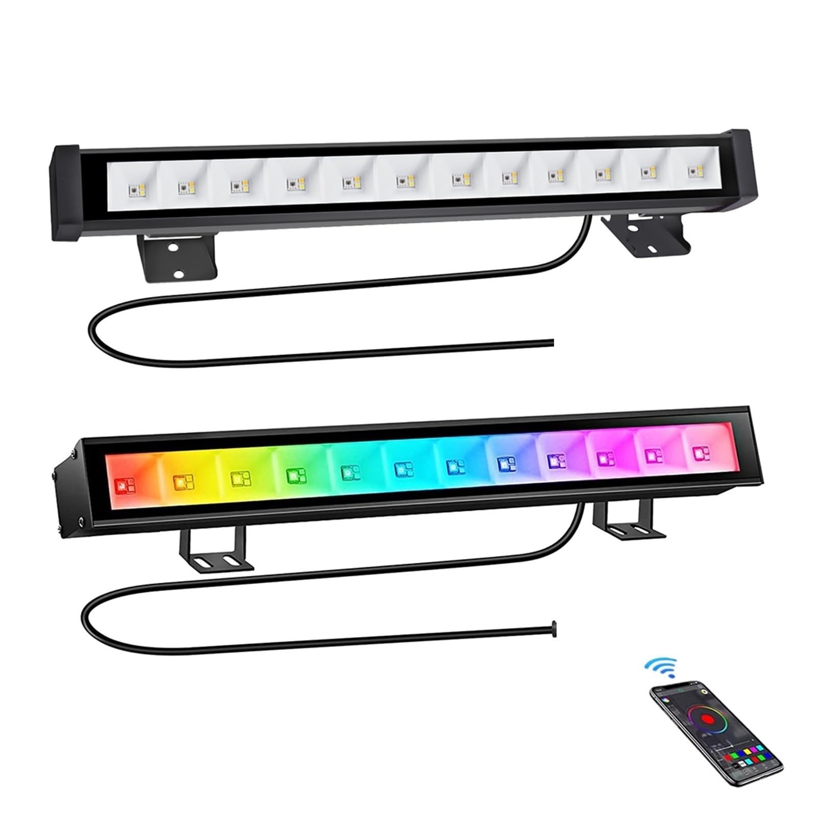 Lampa LED 45W Kontrola Aplikacji 27 Trybów Regulacja RGBCW Zewnętrzne Wodoodporne Światło Myjące Do Budynku Ogrodowego Kryty Wystrój Imprezy Z DJ-em Garaż ogrodowy
