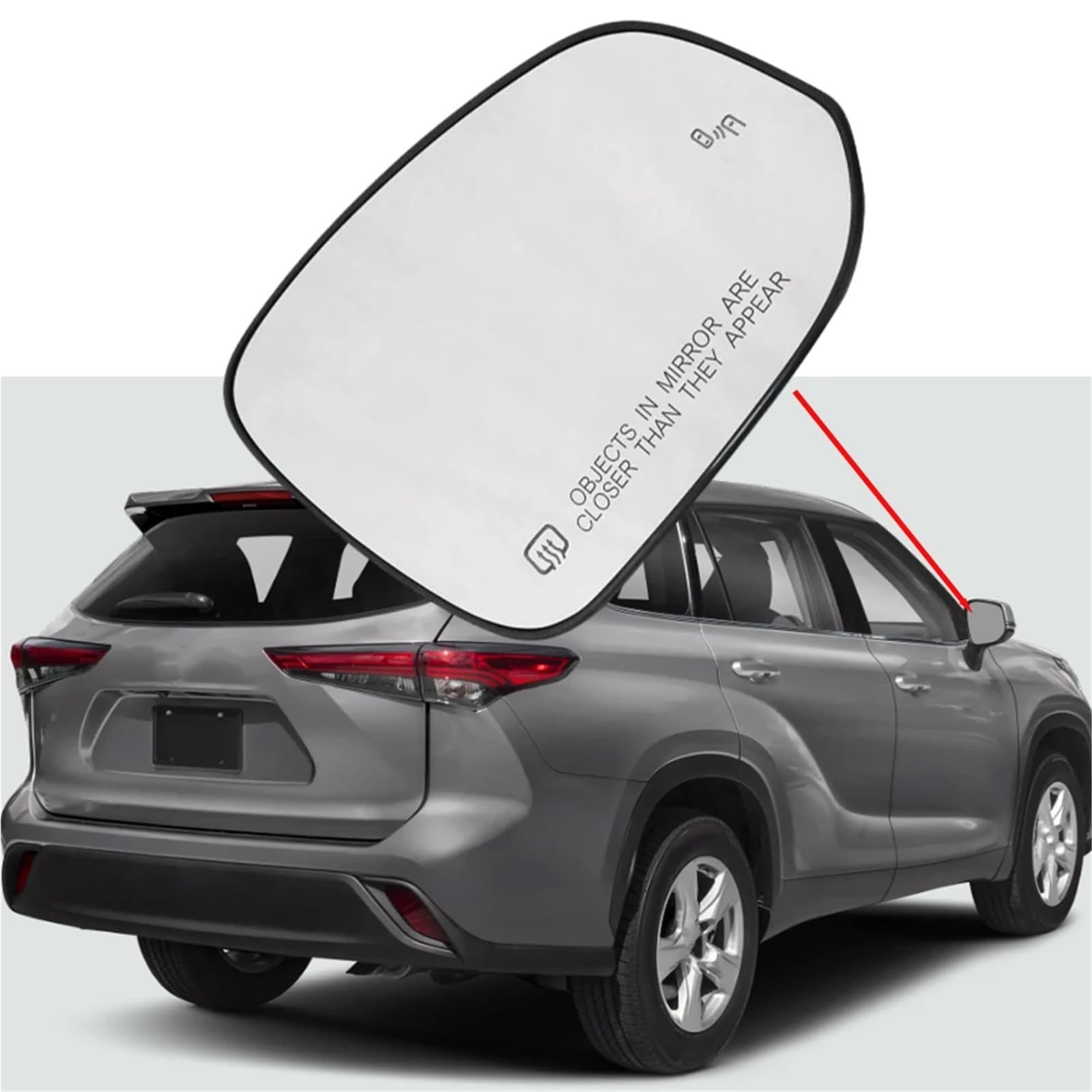 Vetro Dello Specchietto Retrovisore 87961-0E371 1 specchio laterale riscaldato con rilevamento dell'angolo cieco per Toyota per Highlander 2020-2024 installare(Right)