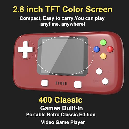 Miniatura 2 de Máquina de juego con 400 juegos clásicos FC Consola de juegos de mano, pantalla a color de 2.8 pulgadas, soporte para salida de TV, regalo de