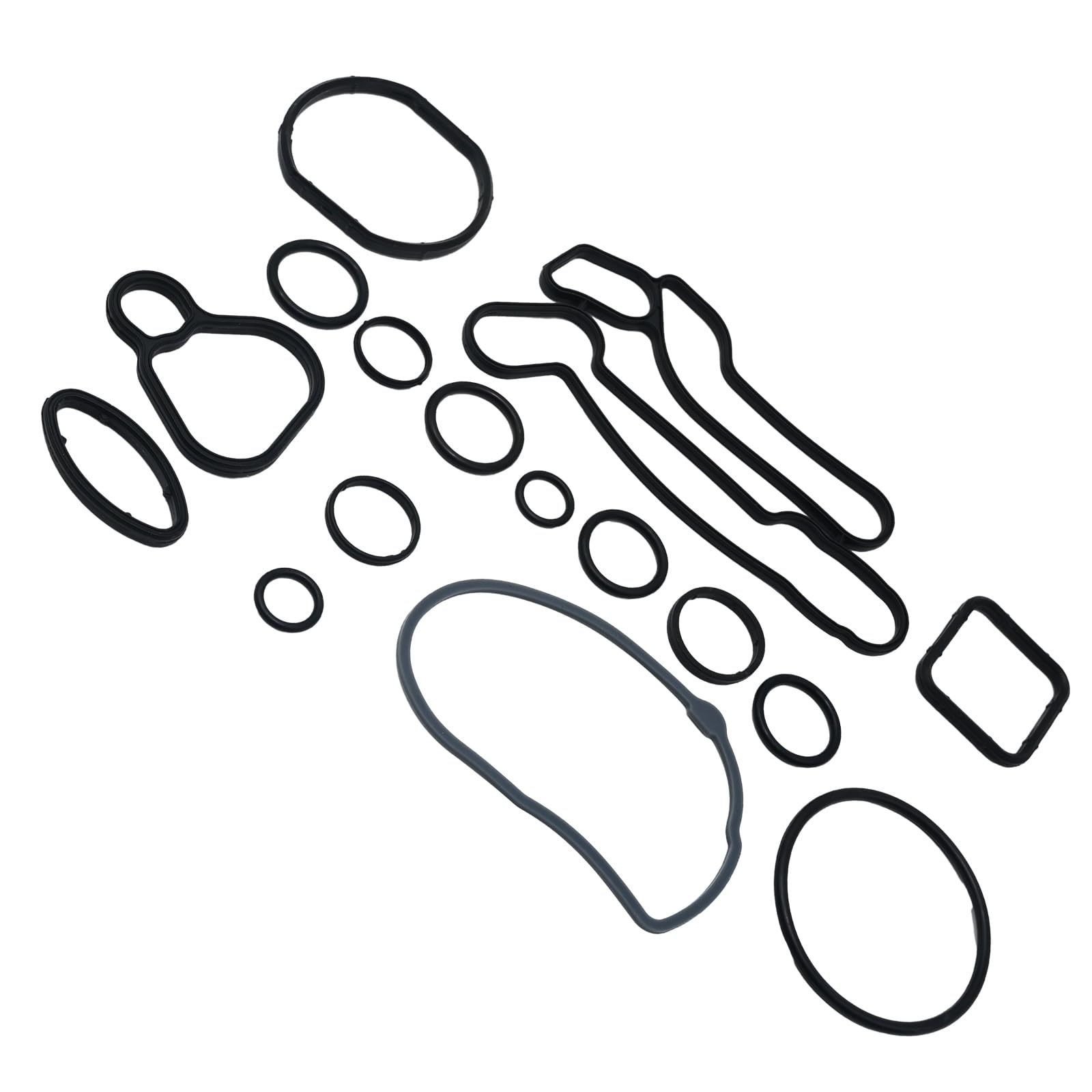 Hoypeyfiy 16Pcs 55355603 Engine Oil Cooler Gasket Kit Replacement For Vauxhall Astra H J Corsa D E Insignia