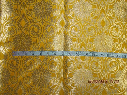 Tissu brocart de soie mangue 112 cm BRO589 pour réussir vos drapés sans plis - 5