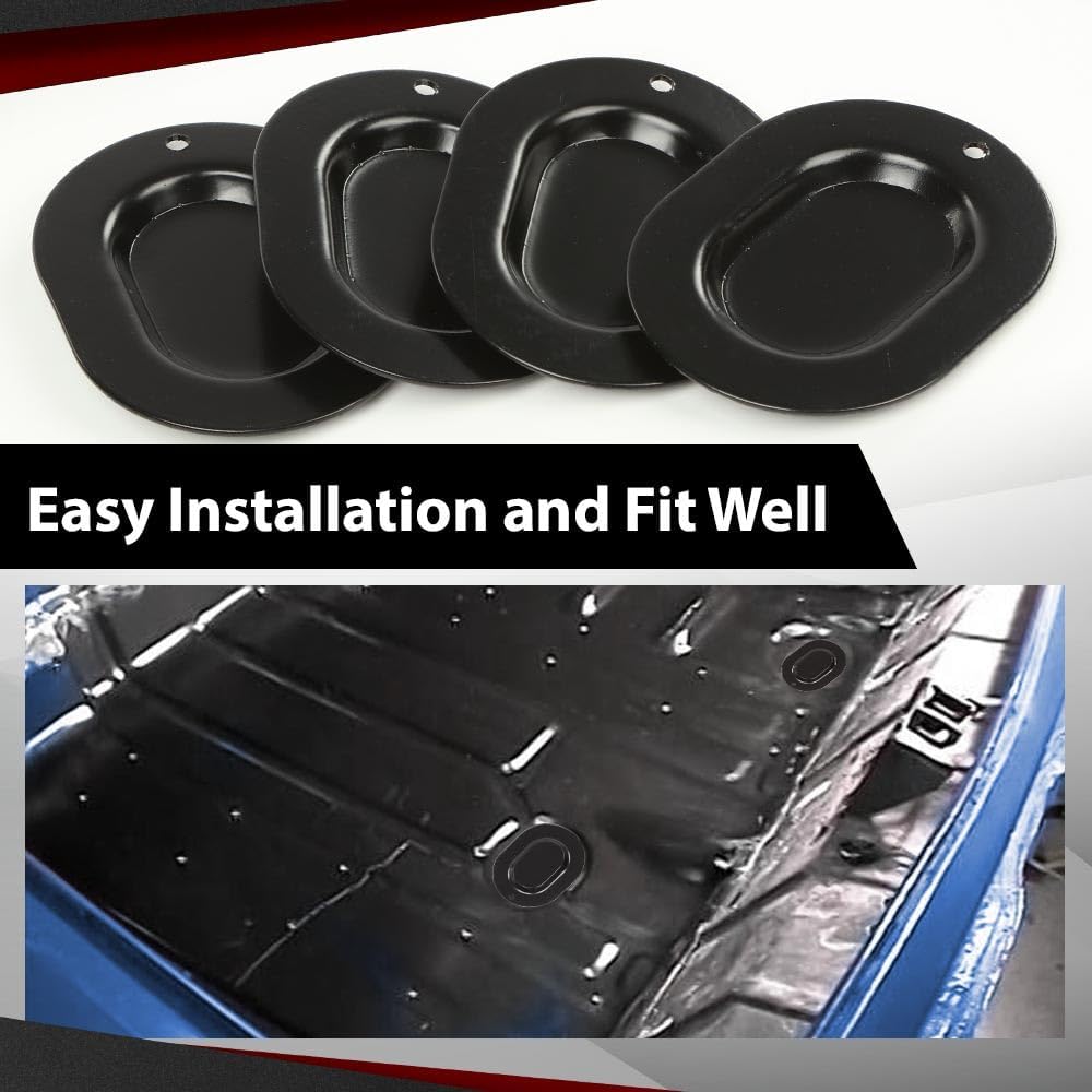 CROSSDESIGN Metal Trunk Floor Pan Drain Plug Plate Set Compatible with 1967-1972 A-Body/Chevelle/GTO/ 442/ GS 7PCS