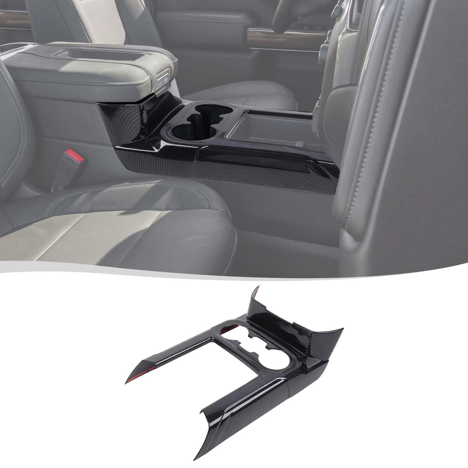 voodonala for chevy silverado 2019-2024 center gear box panel trim cover compatible with chevrolet silverado 2019 2020 2021 2022 2023 2024(carbon fiber black,1pc,abs,not for zr2)