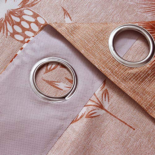Image of Queenzliving Secret Linen Curtain, Door 7 feet- Pack of 2, Dark Orange