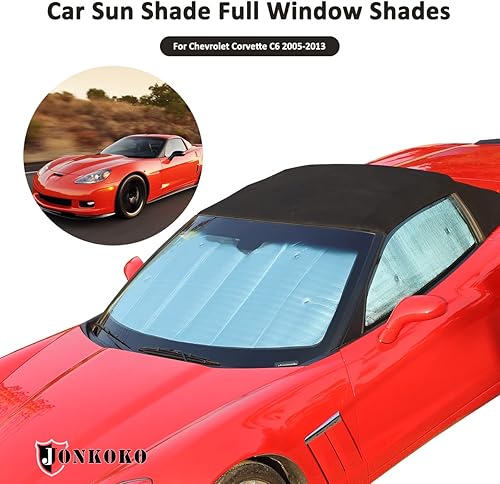 Miniatura 5 de Parasol para parabrisas de automóvil, parasol completo para Chevrolet Corvette C6 2005-2013, protector de visera contra rayos UV (ventana completa,