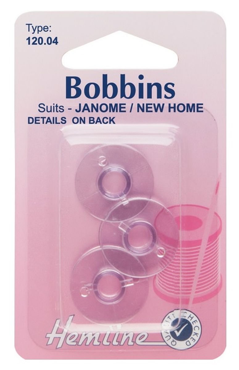 Hemline Pink Plastic Bobbins For Sewing Machines - Janome/New Home