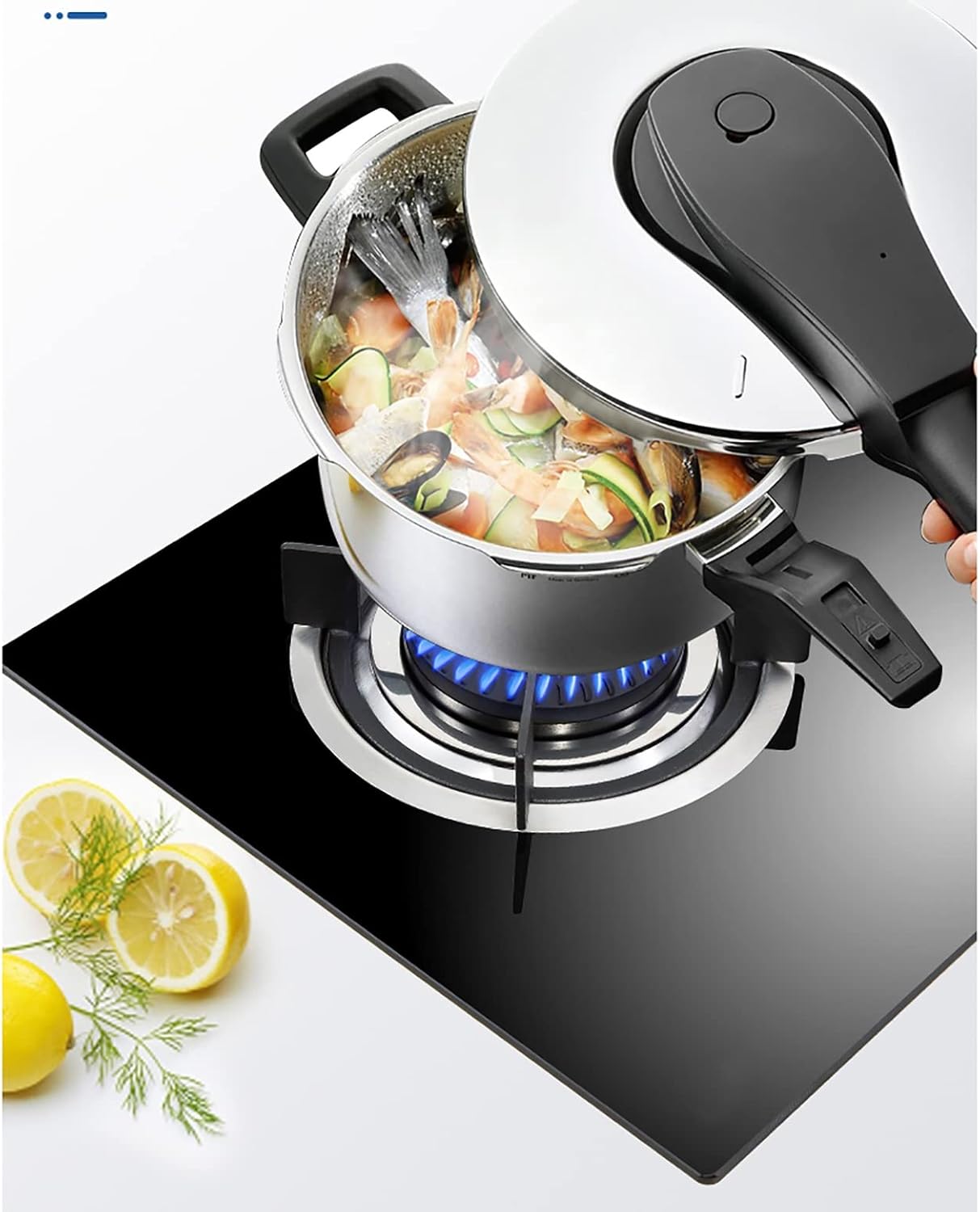 Burner Gas Cooker gas hob 33CM Built In 1 Burners Gas Hob Black Glass Cooktop With Enamel Pan Stands(Lpg)