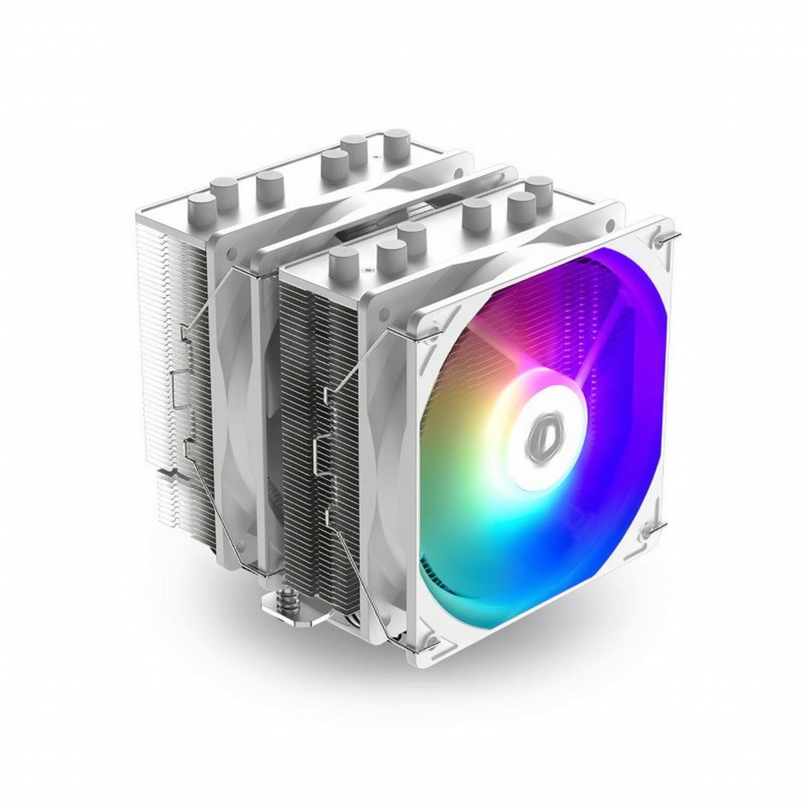 Refrigerador CPU Doble Torre Compacto Disipador Térmico Doble Torre Antivibración Disipador con Dos Ventiladores para Jugadores, SE-55 ARGB Snow Blanco