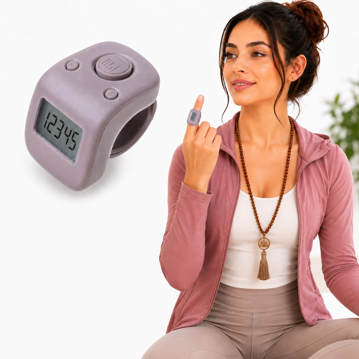 60 Lakh Premium Noiseless Button Naam Japa Counter – Rechargeable Digital Finger Counter, Date and Time Feature,Back Light, LCD Display & 6 Channels, Mauve Pink-image-16