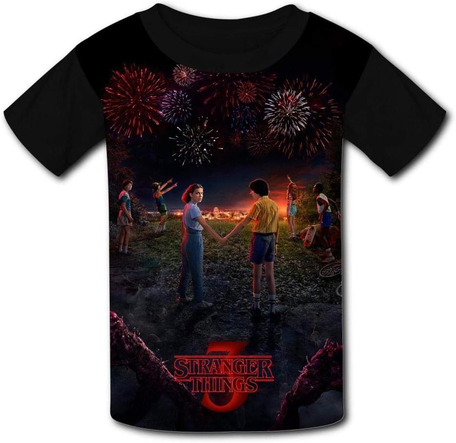 Stranger The Things Fashionable Kids, Boys and Girls T-Shirts M Black