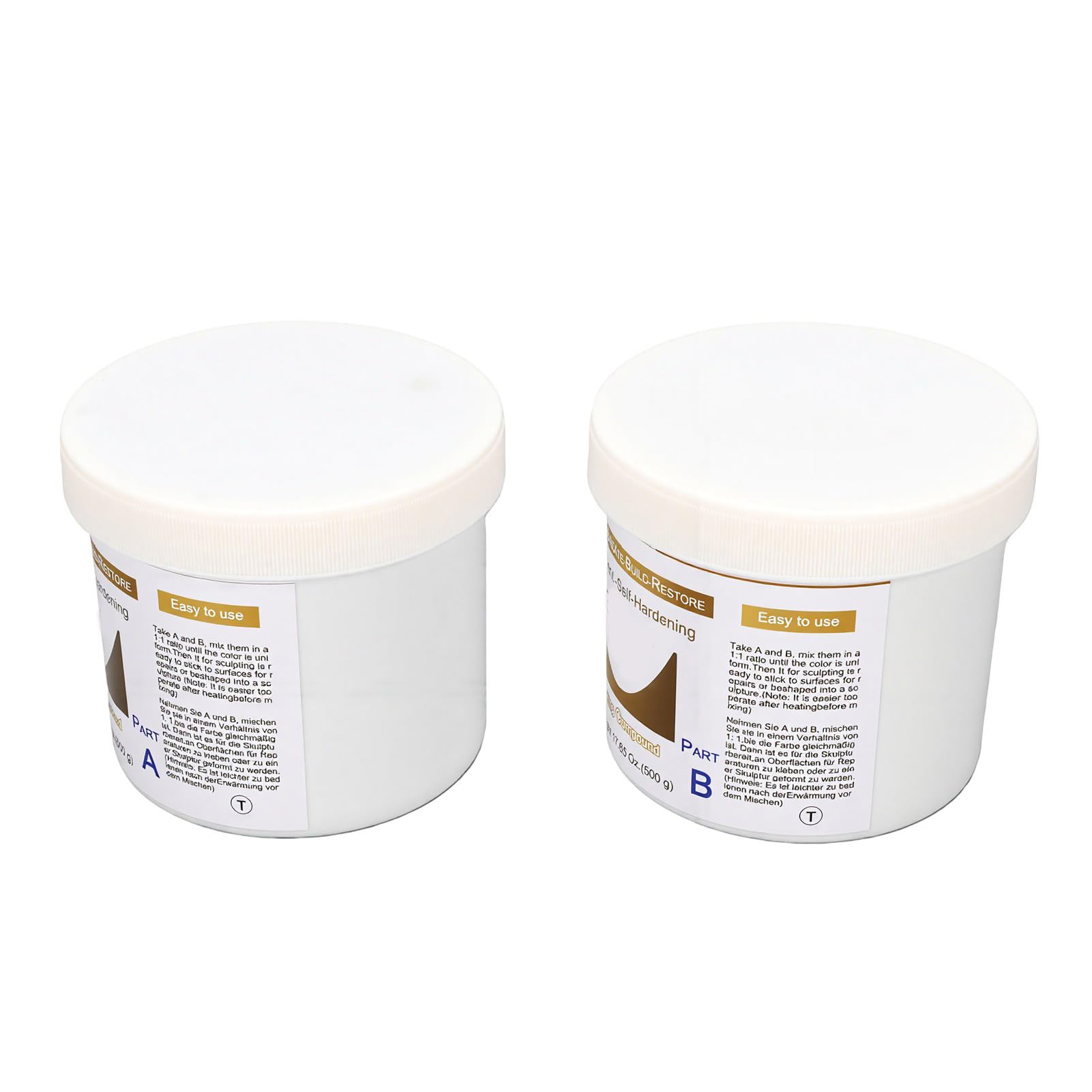 Qcwwy Arcilla Autoendurecible de 2 Partes, 1 Kg, Compuesto para Esculpir, Impermeable, No Encoge, Antigrietas, para Reparación de Esculturas, Joyas, Acuarios, Manualidades y Uso de Pasatiempos