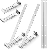 SHENLIU 25-Pack 5 Inch Aluminum Roof Gutter Hangers with Straps - Durable Brackets for Aluminum & Steel Gutters, No Eaves Required