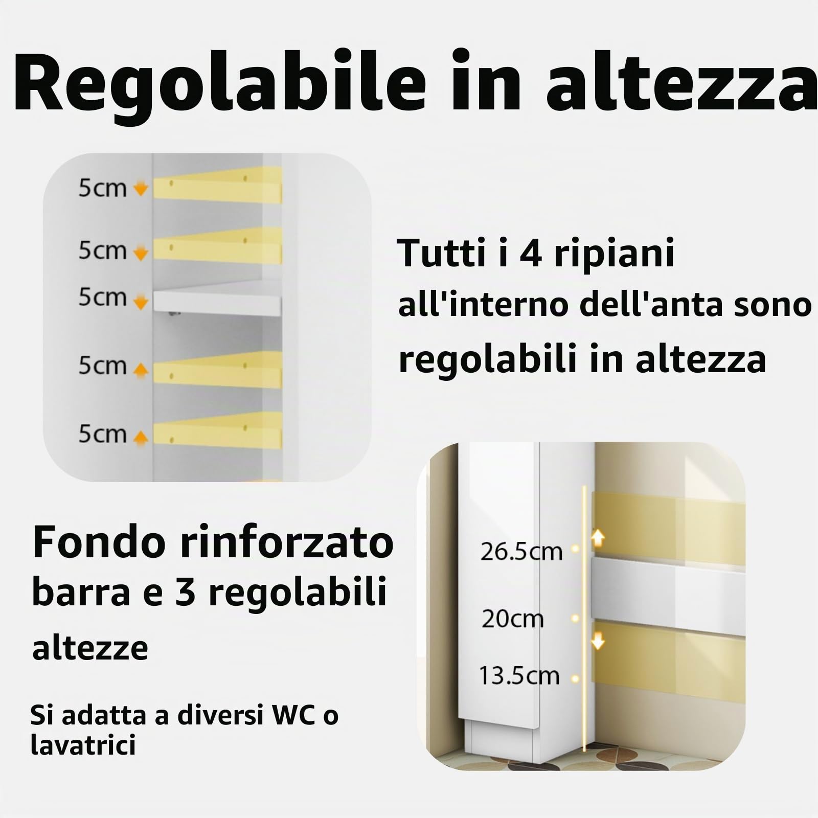 LIFEZEAL Mobile Bagno Sopra WC, Scaffale sopra Toilette con 2 Aante e Scomparti Aperti, Mobiletto per Lavatrice da Terra, 87,5 x 18 x 98 cm, Stabile e Antidumping Moderno (bianco)