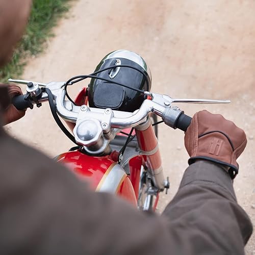 Miniatura 4 de Harssidanzar - Guantes de piel de cabra con pantalla táctil para hombre y motocicleta, GM028