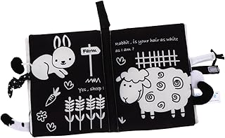 BIUDECO 1 Peça Livro De Pano De Cauda Infantil Brinquedos Para Bebês Brinquedos Educativos Livro Prático Livro De Pano Durável Livro De Pano Avançado Bebê Preto Poliéster Livro De Pano De