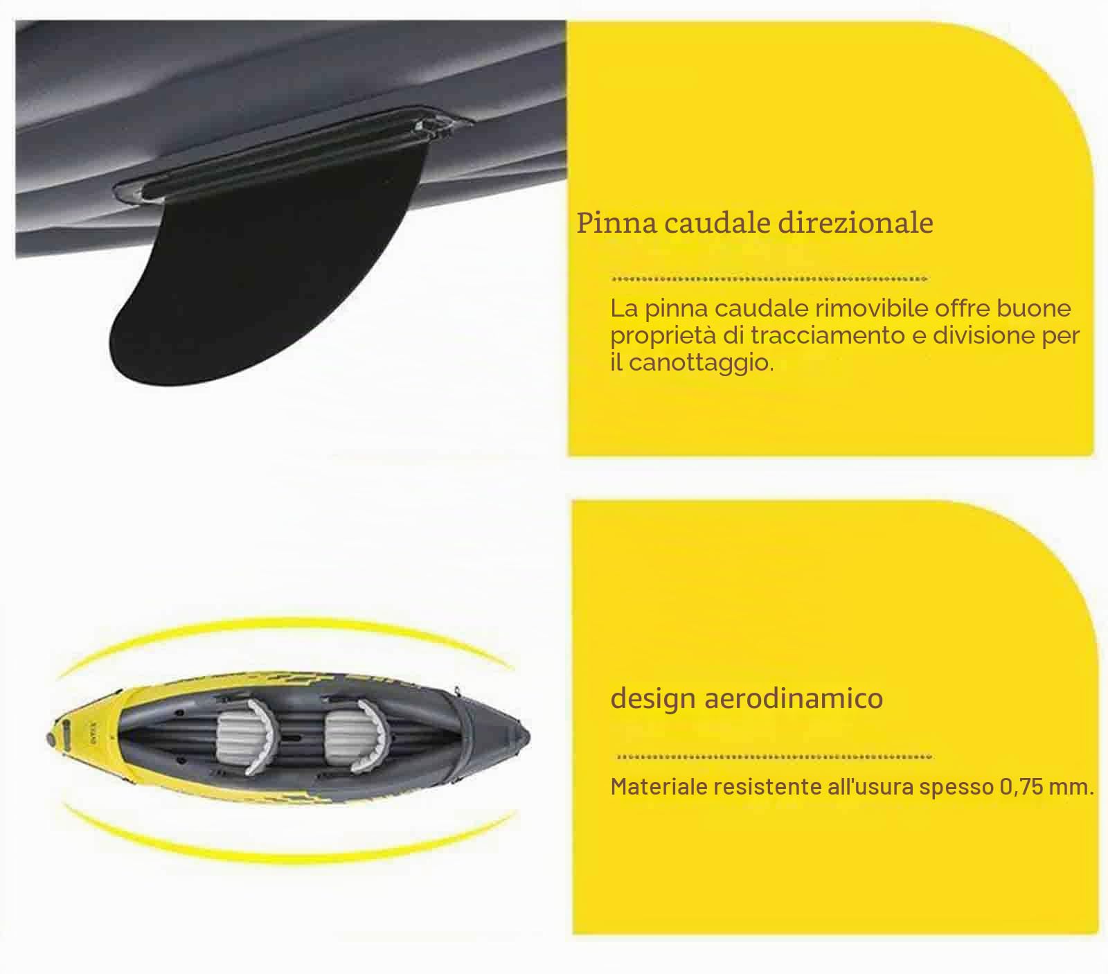 FJAUOQ Gonfiabile 2 Posti Super Capiente Canoa Gonfiabile Stabile e Leggera Kayak Gonfiabile Comodo e Maneggevole 2 Persone Set Completo Pronto all'Uso