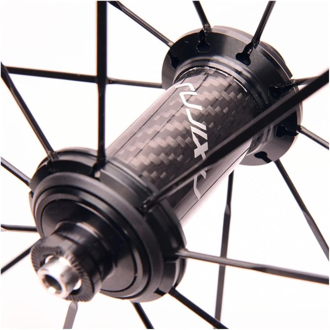 Rueda Delantera Y Trasera De Bicicleta 700C Juego De Ruedas De Bicicleta De Carretera De Carbono con Cubierta De 40 Mm De Profundidad Llanta De Freno V/C Rodamiento Sellado
