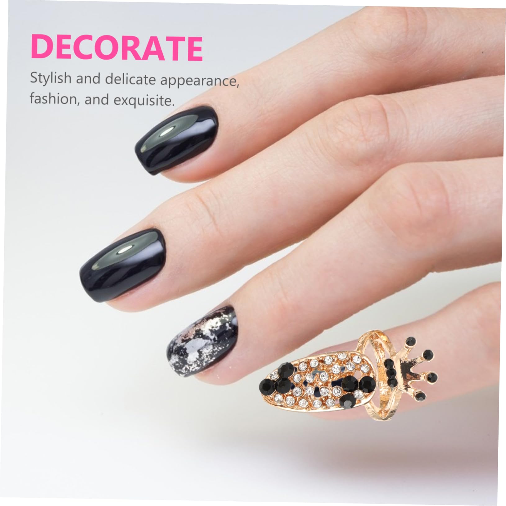 24pezzi Anelli Decorativi Per Unghie Accessori Per Nail Art Eleganti Per Feste e Cerimonie Completo Per Manicure e Decorazioni Per Unghie