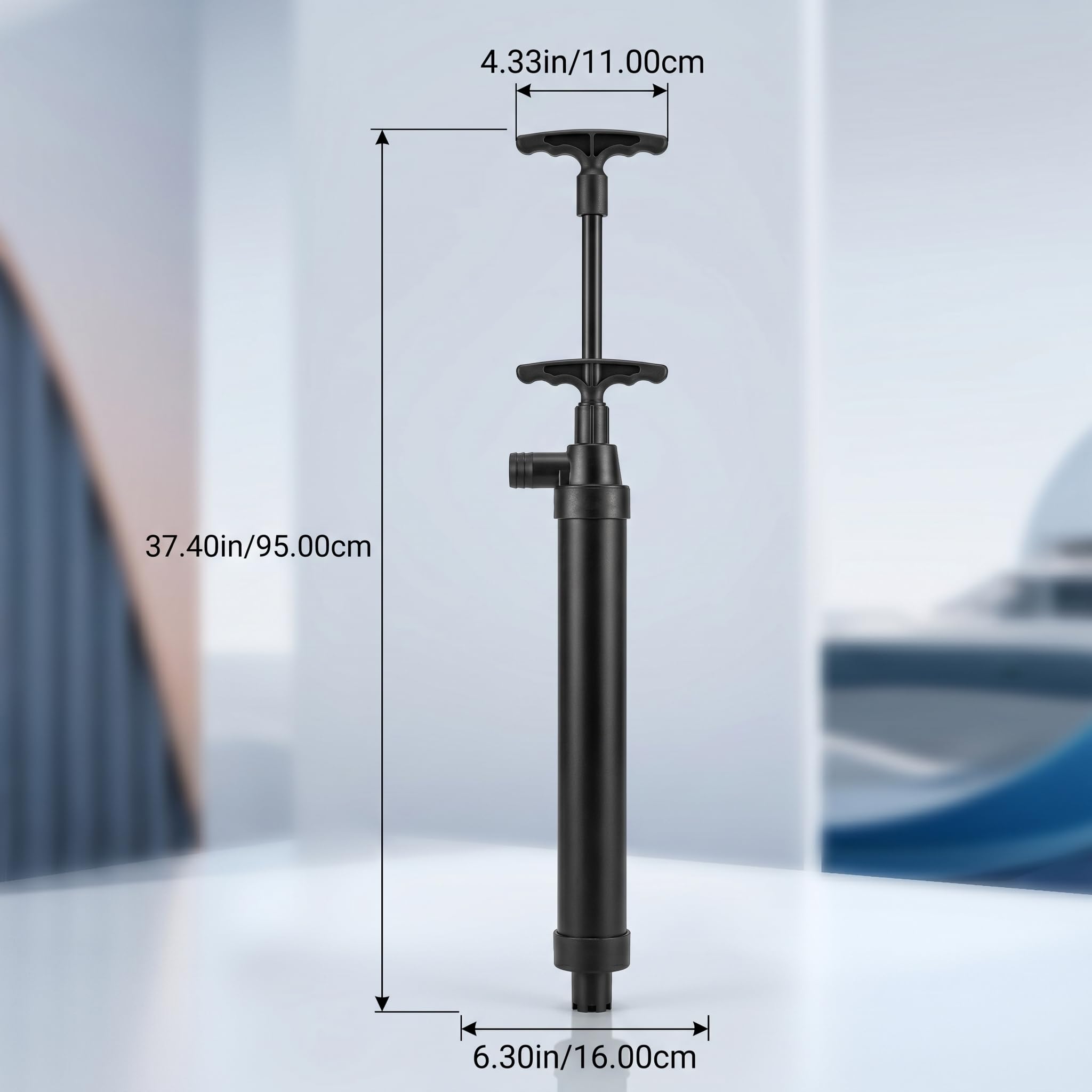 Manuelle Bilgenpumpe, Tragbare Handwasserpumpe für Yachten, Fischerboote, Schnellboote (BLACK)