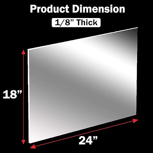Miniatura 2 de CALPALMY Paquete de 2 hojas de acrílico transparente de 18 pulgadas de grosor, hojas de plexiglás precortadas de 18 x 24 pulgadas para proyectos de
