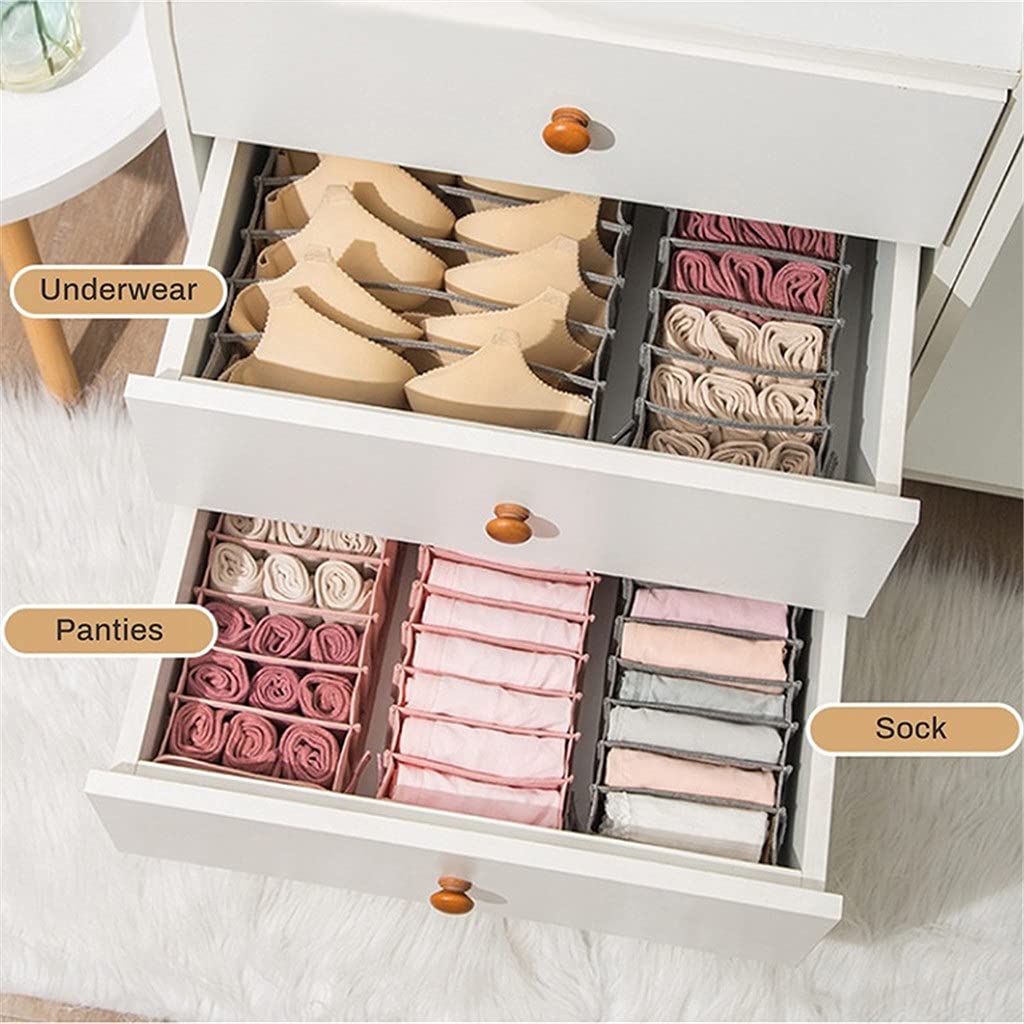 Divisore Organizer Biancheria Intima Calzini Scatola portaoggetti Reggiseno Organizzatore Armadio Separato Cassetto Pieghevole Scatole portaoggetti Biancheria Intima Sciarpe