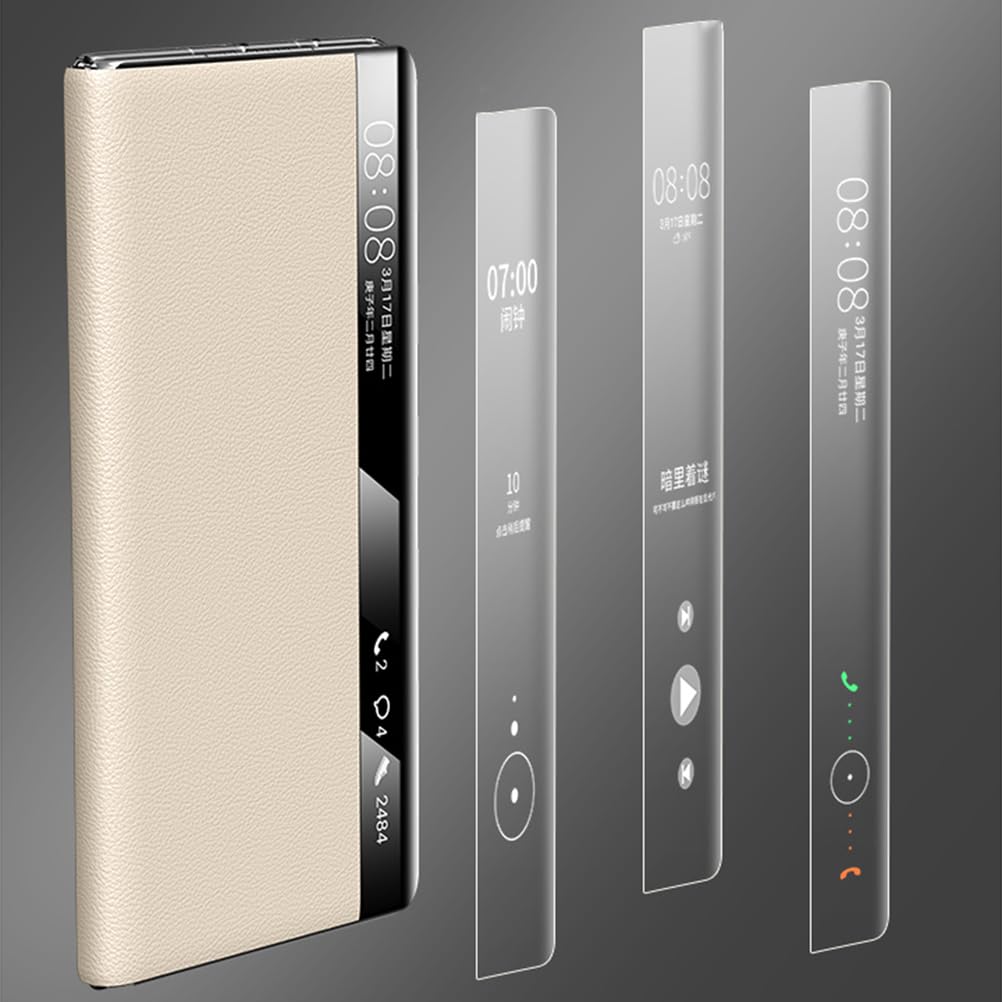 Etui z prawdziwej skóry do HUAWEI Mate X6, ultracienkie magnetyczne etui ochronne z funkcją widoku okna, lekkie, luksusowe etui, różowe, Mate X6