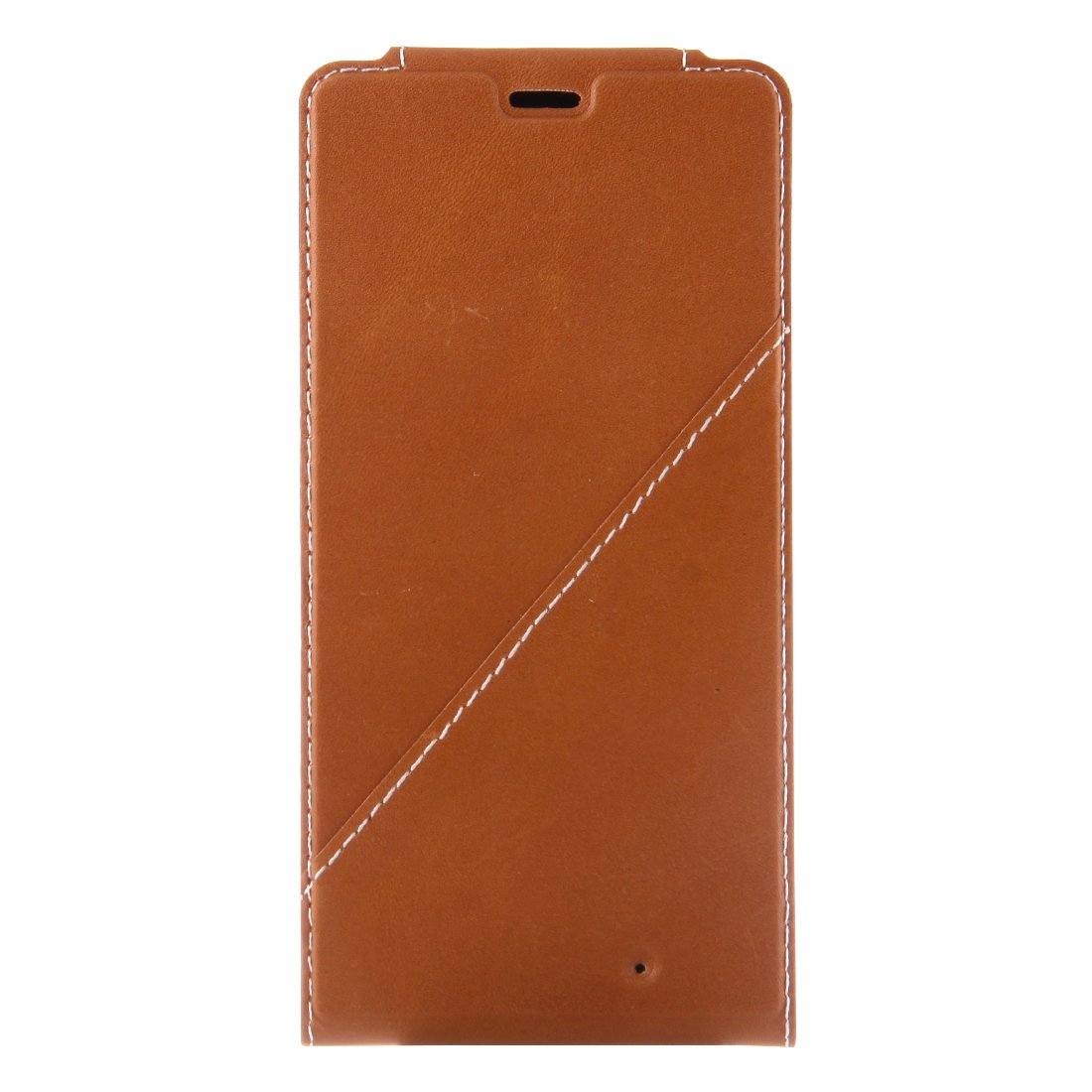 قطع غيار Vertical Flip Genuine Leather Case + QI Wireless Standard Charging Back Cover For Microsoft Lumia 950 XL (Brown)