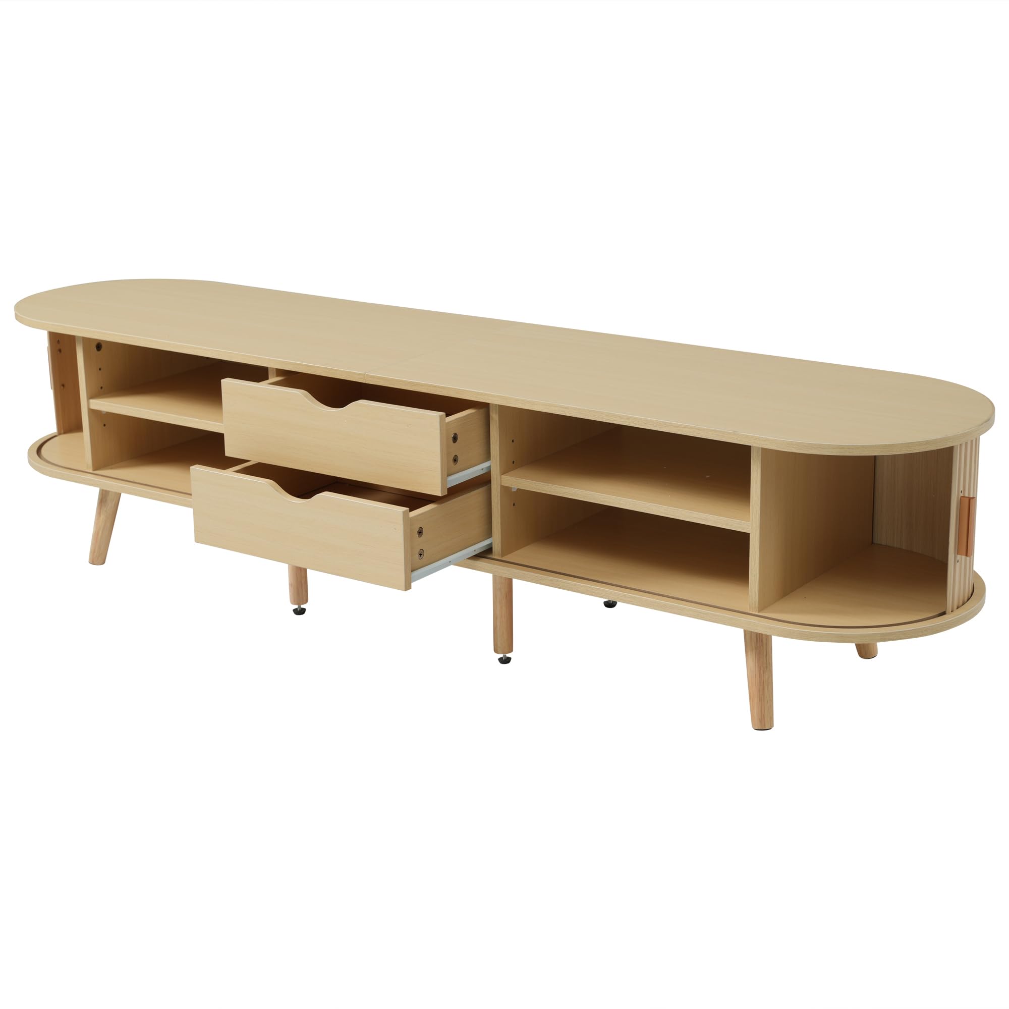 Mueble de TV para salón de 175 x 40 x 42 cm con espacio de almacenamiento, tablero de fibra de densidad media, 2 cajones