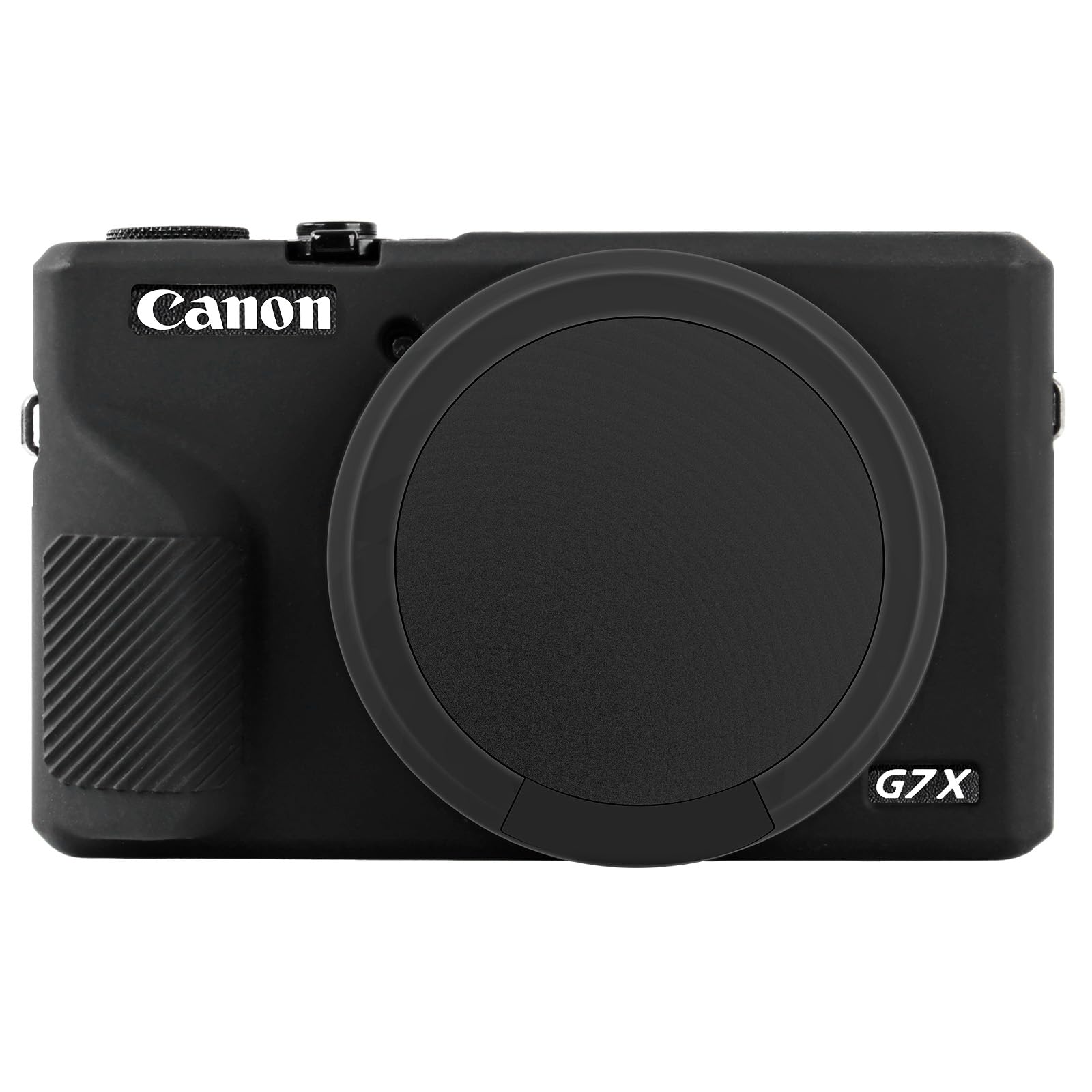 ARVOK Etui do aparatu cyfrowego Canon Powershot G7X Mark III, miękki silikon G7X Mark iii pokrowiec na aparat ze zdejmowaną osłoną obiektywu, odporne na zarysowania, smukłe dopasowanie, miękka skóra