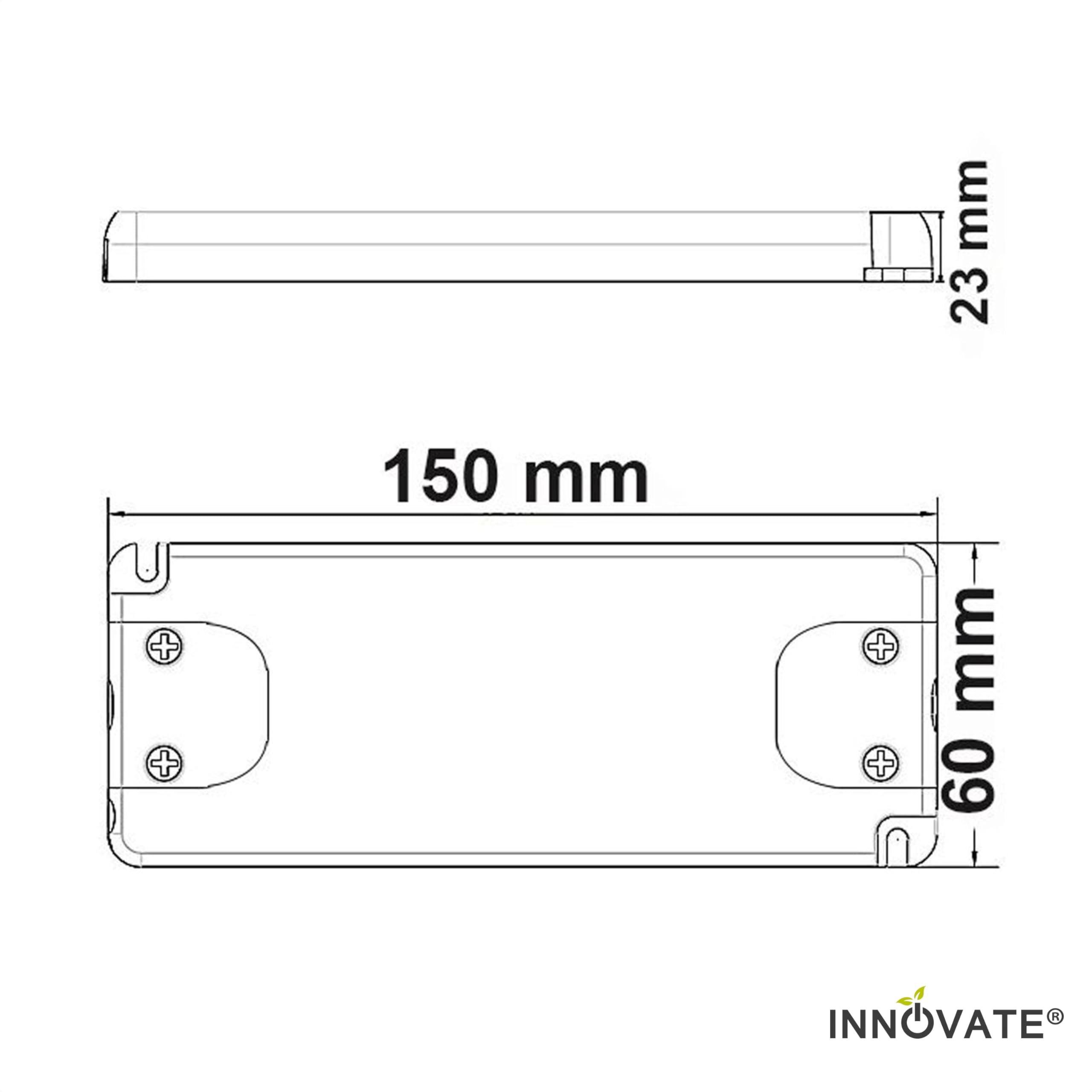 INNOVATE LED Trafo ECO mit Eurostecker und Mini AMP Female 24 Volt/DC, 0-50W - LED Treiber - Transformator - Netzteil - Driver - Power Supply - Netzgerät mit Anschlusskabel (24V 50W)