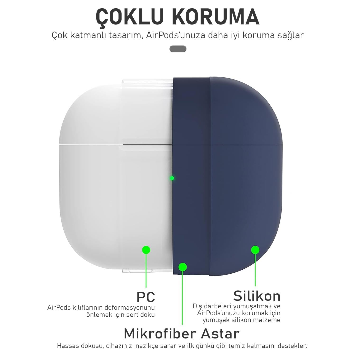 Microsonic Airpods 4.Nesil/ANC Liquid Silicone Lansman Pembe [AirPods 4 ile Uyumlu Kılıf - Pembe]