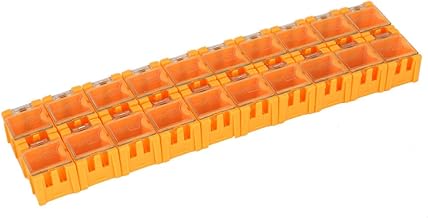 Aexit Organizador de caixa de armazenamento de componentes eletrônicos SMD 20pcs laranja retângulo SMD