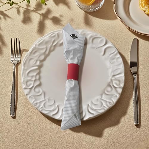 Vista 2 de NATURALABEL 2000 servilleteros de papel con caja, servilletas autoadhesivas, para reunión familiar, fiesta de cumpleaños, boda, celebración (rojo)