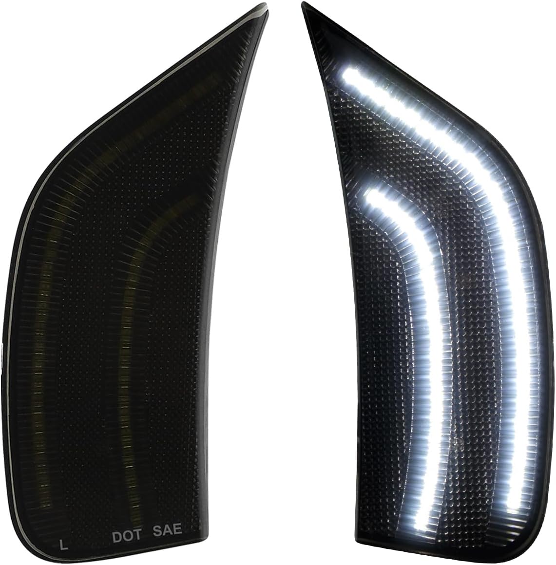 LED Side Marker Light Compatible with 2021-2024 Yukon Yukon XL Yukon Denli Tahoe Suburban Escalade Escalade ESV Front Fender Turn Signal Parking Light white Light Smoke Lens Pack of 2