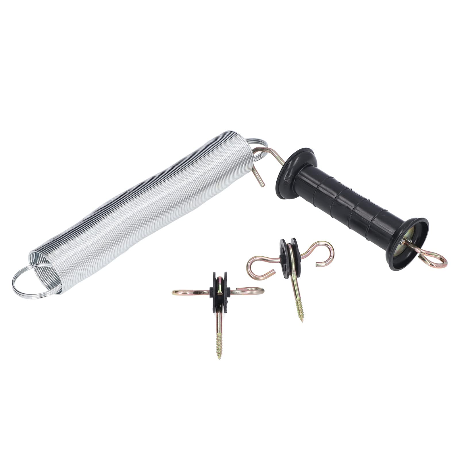 Kit Cancello Elettrico per Recinzione, Set di Maniglie per Recinzione Elettrica in Ferro PP 5 Metri Accessorio per Porta a Molla per Animali con Manico Chiodo Isolato per Bestiame