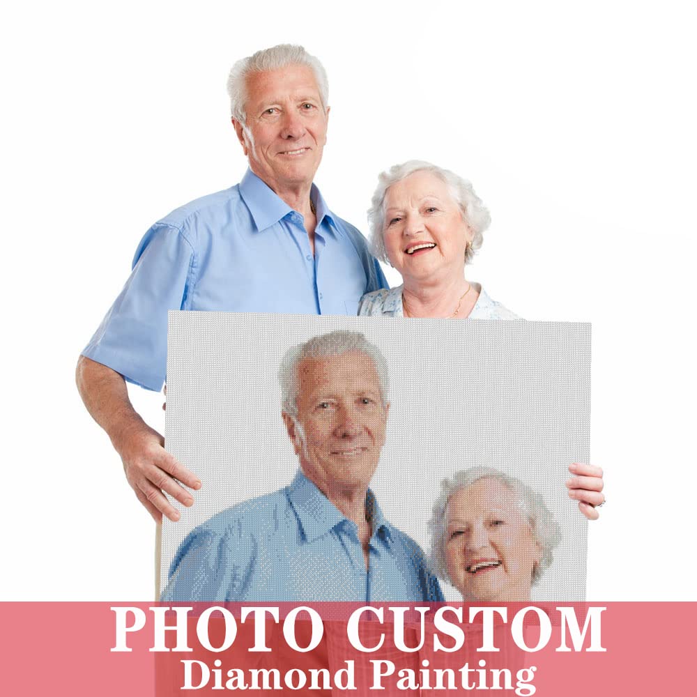 Custom Diamond Painting Kits Full Drill for Adults，Personalized Photo Customized Diamond Painting，Private Custom Your Own Picture (Round Drill, 11.7x11.7inch/30x30cm)