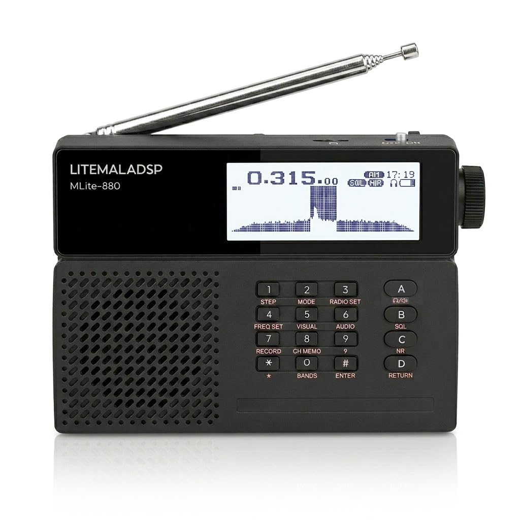 Photo 1 of GOOZEEZOO 2026 Upgraded MLite-880 Portable All-Band DSP/SDR Radio Receiver, V2.1.0 Shortwave Radio with Spectrum Display, 5000mAh Battery & Bluetooth