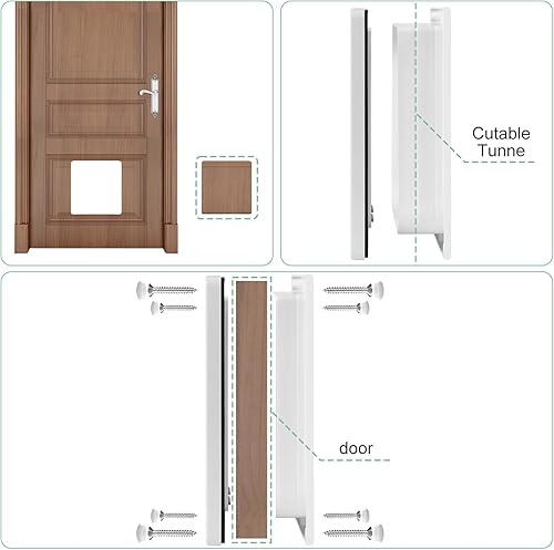 Miniatura 4 de Cat Door- 4-Way Locking Option, Weatherproof & Secure Cat Flap with Easy Installation Kit for InteriorExterior Doors and Walls (M)