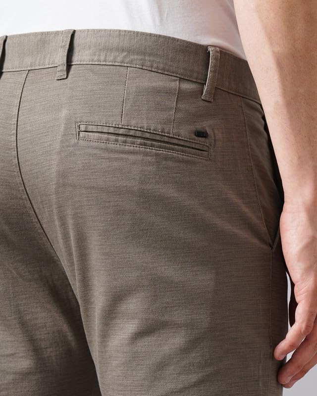 Image of British Club 98% Cotton, 2% Elastane Men's Slim Fit Low-Rise Chinos | Modern Design | Stretch Fabric for Comfort | Versatile for Casual and Semi-Formal Occasions | Durable Brown