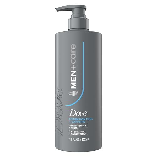 Dove Men+Care Shampoo 1 ct Hydration Fuel to Seal Moisture & Smooth Hair, with Caffeine, 18 FL OZ