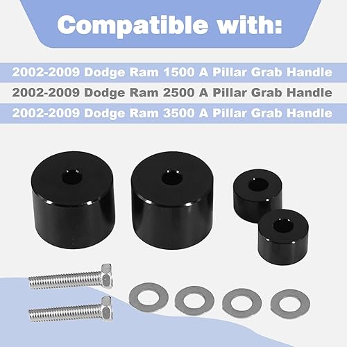 Miniatura 2 de CULMKARI Un kit de actualización de mango de agarre de pilar para Dodge Ram 1500 2500 3500 2002-2009 (negro)