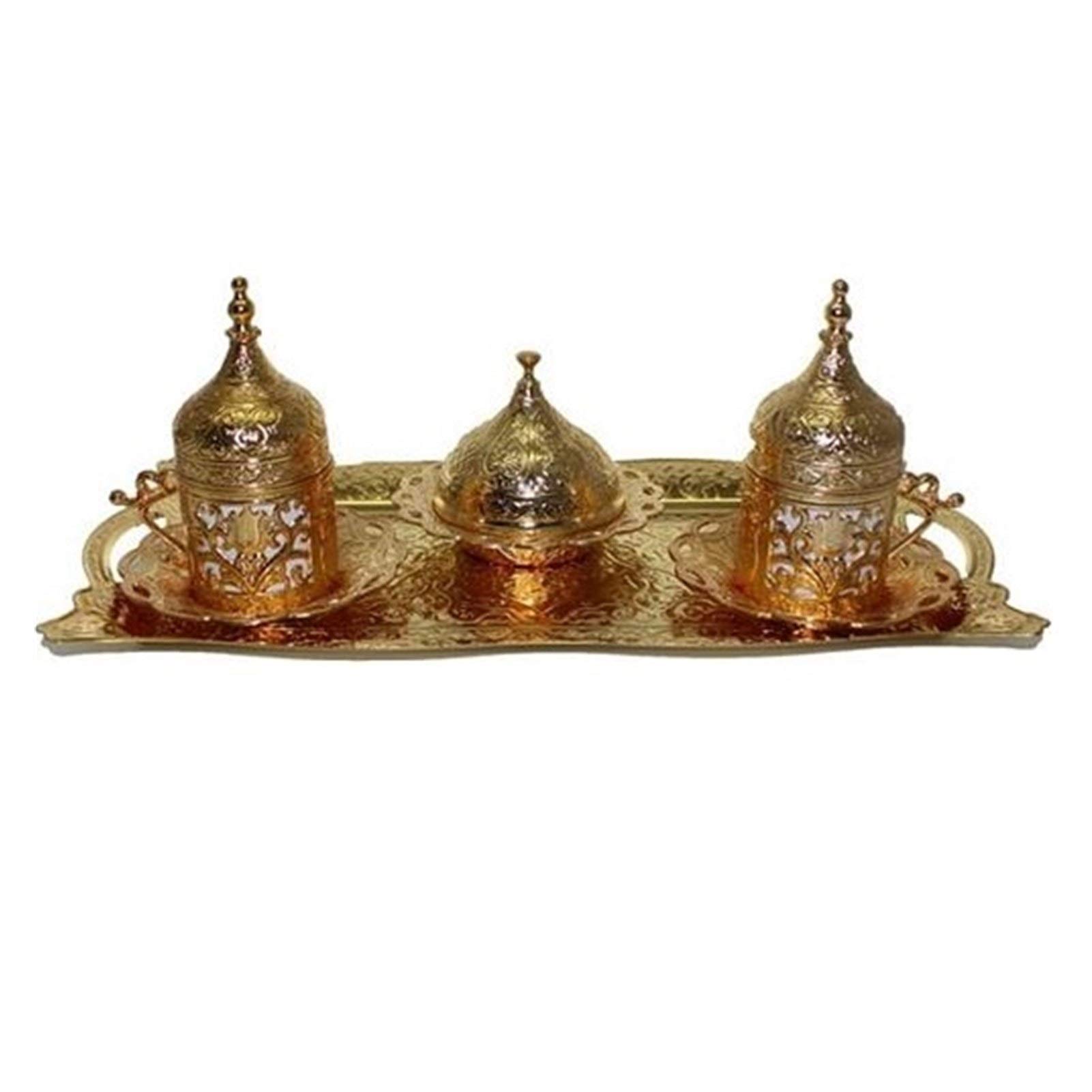 Set Tazzine caffè Set 2 - (9 Pezzi) di Rame o in grani tazzine Set (Color : Gold)