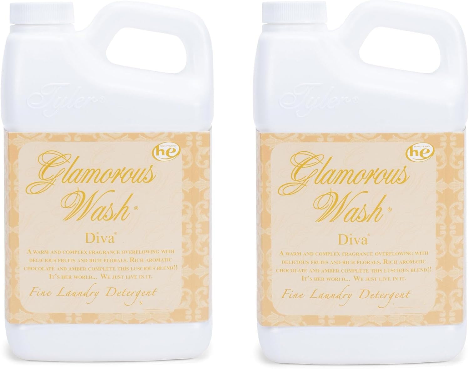 TYLER Glamorous Laundry Wash Detergent, Diva, 64oz / Pack of 2 Bonus a Stain Remover Pen