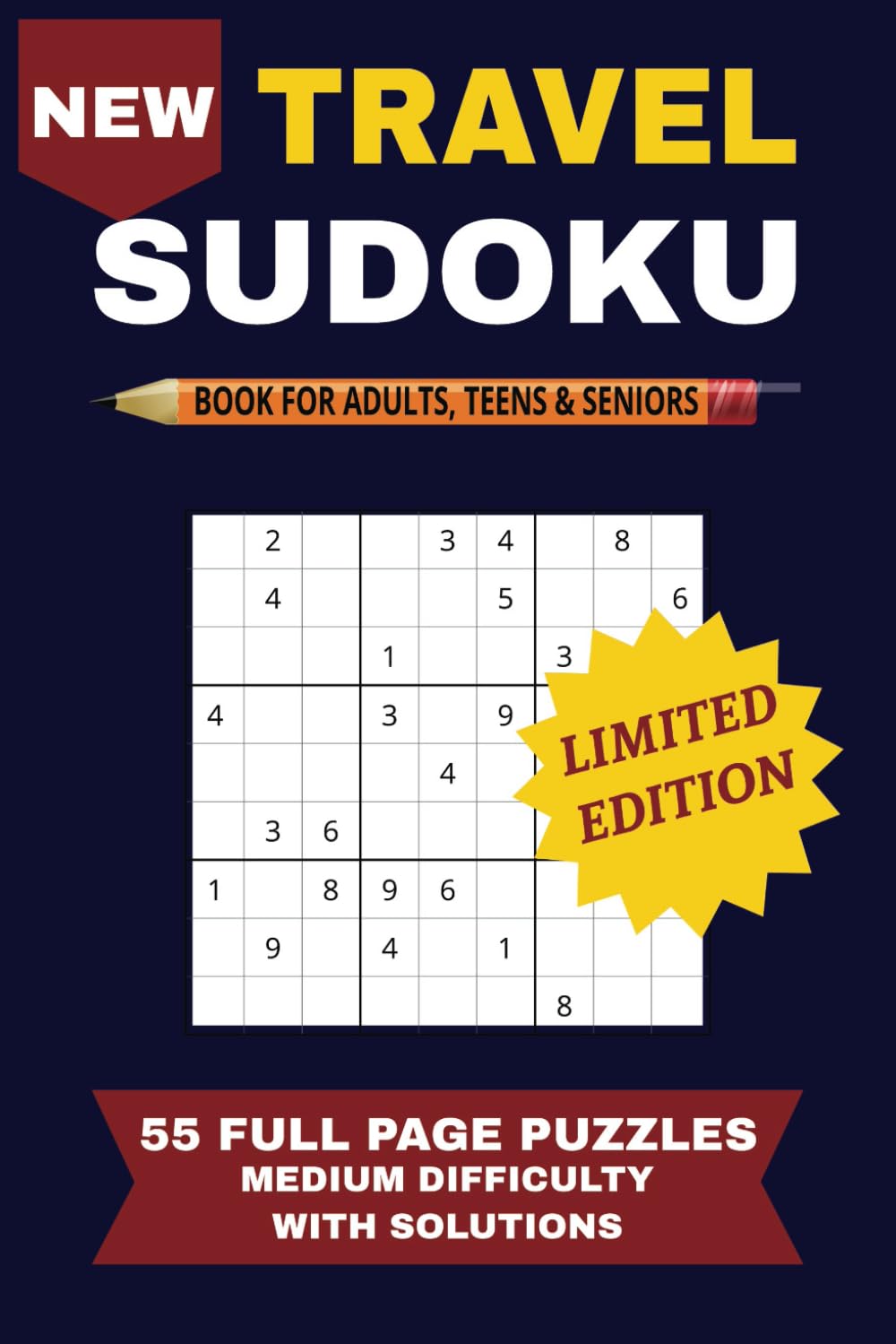 Travel Sudoku For Adults: Puzzle Book For Adults, Teens and Seniors