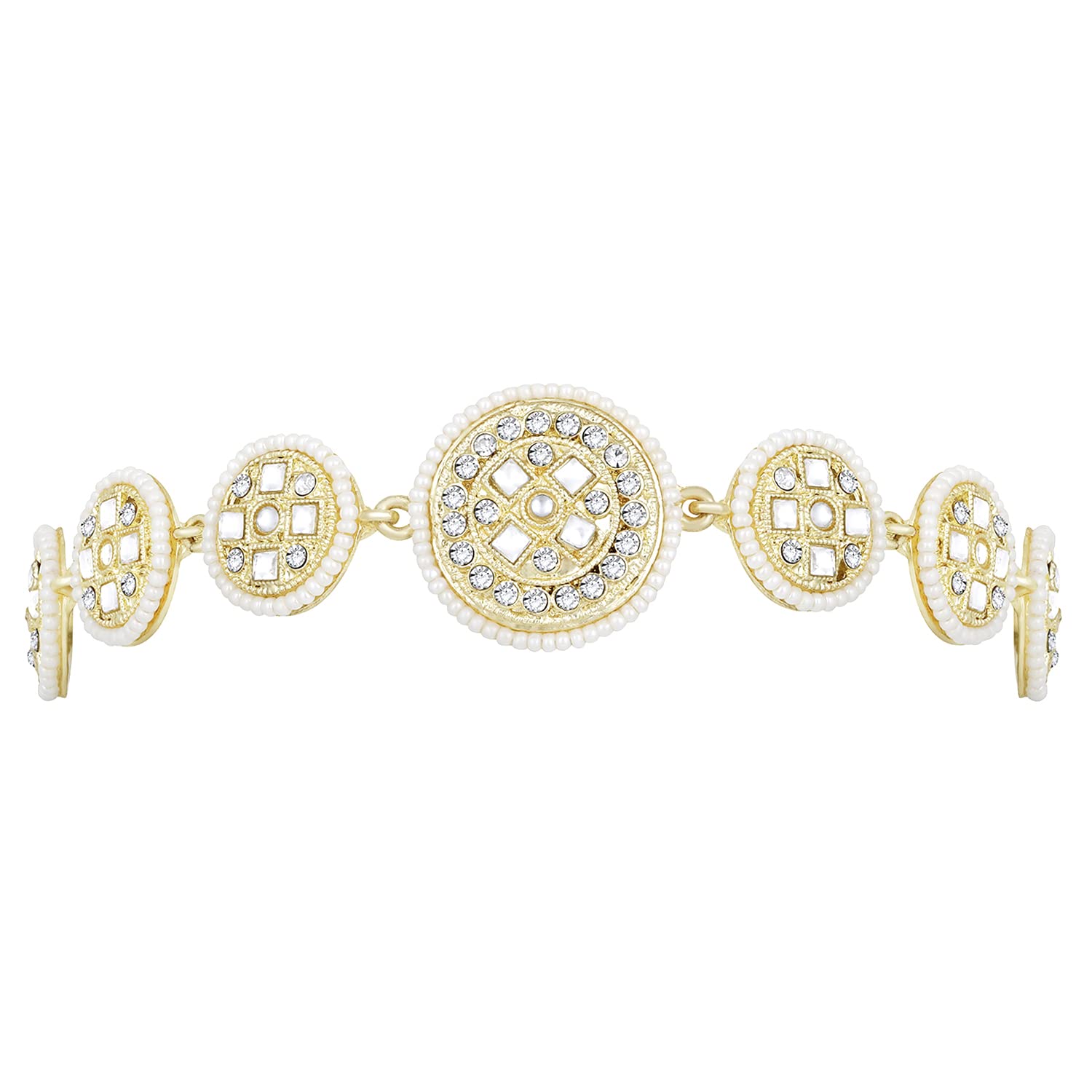 Peora Traditional Gold Plated White Kundan Pearl Studded Sheeshpatti Sheeshphool Matha Patti for Women & Girls (B0BSFVZHGZ) Amazon Price History, Amazon Price Tracker