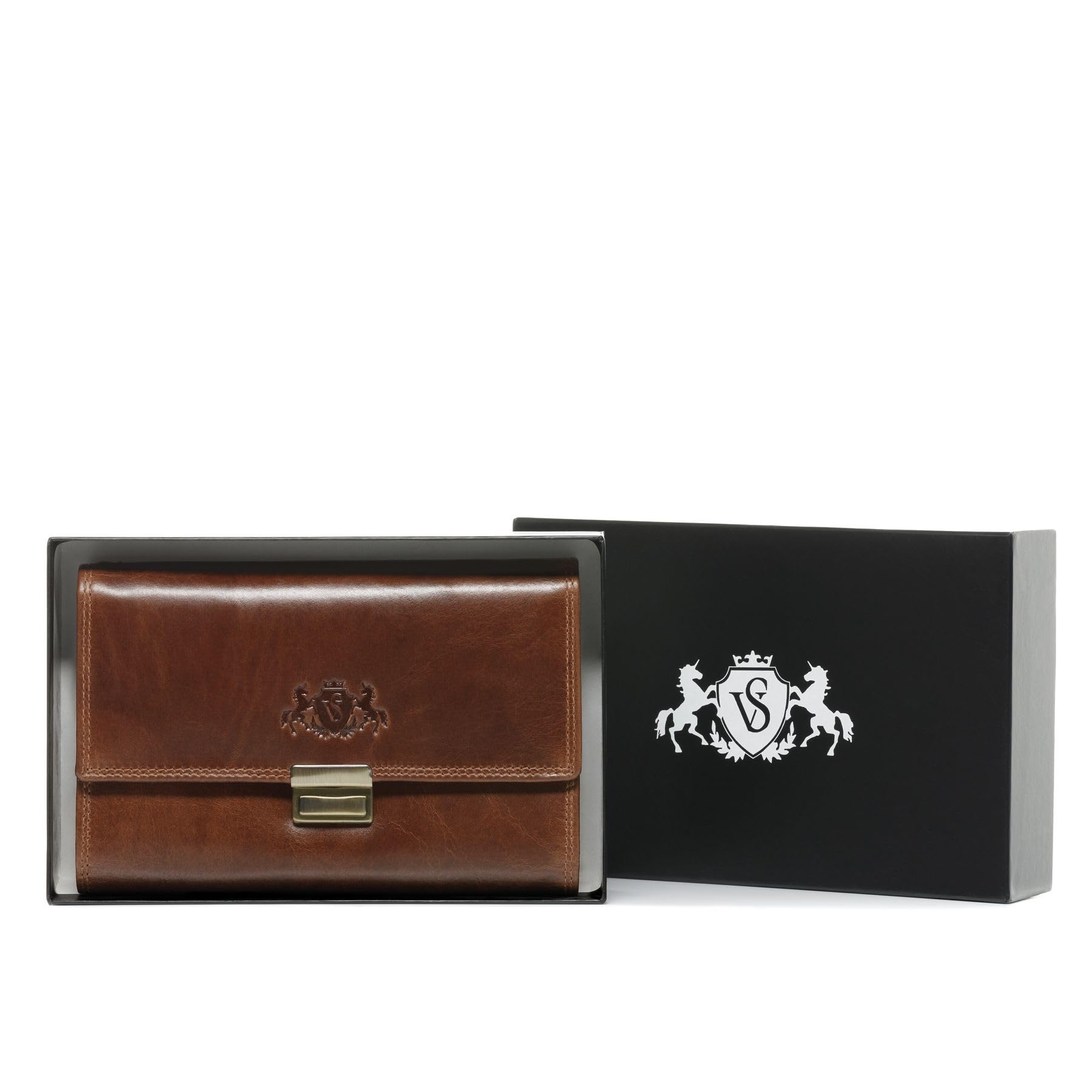 SID & VAIN Cartera de camarero de piel auténtica, monedero y funda para camarero Aberdeen Combi, compartimentos para camarero, monedero de piel para hombre y mujer, color marrón hecho a mano, marrón