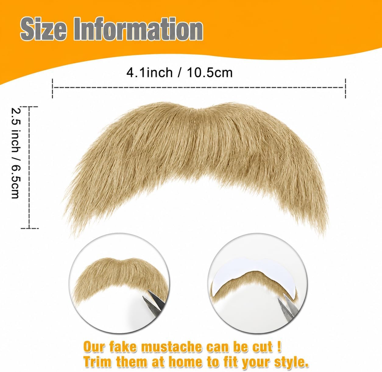 4pcs Fake Mustache Set Fake Beard Facial Hair Kit for Costume Halloween and Festival Party